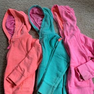 Girls lot of sweat jackets size 4t